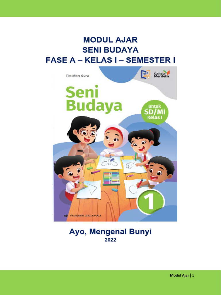 Modul Ajar Seni Budaya Kelas 1 | PDF | Karier & Perkembangan | Kajian ...