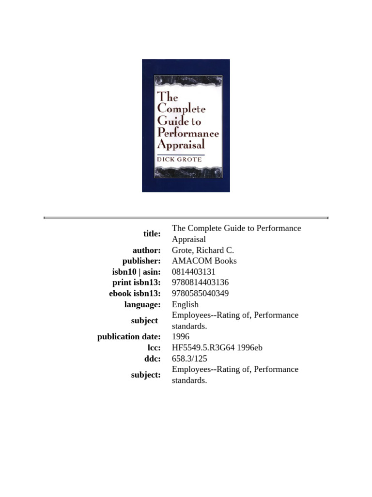 Performance Appraisal: A Comprehensive Guide | PDF | Performance ...