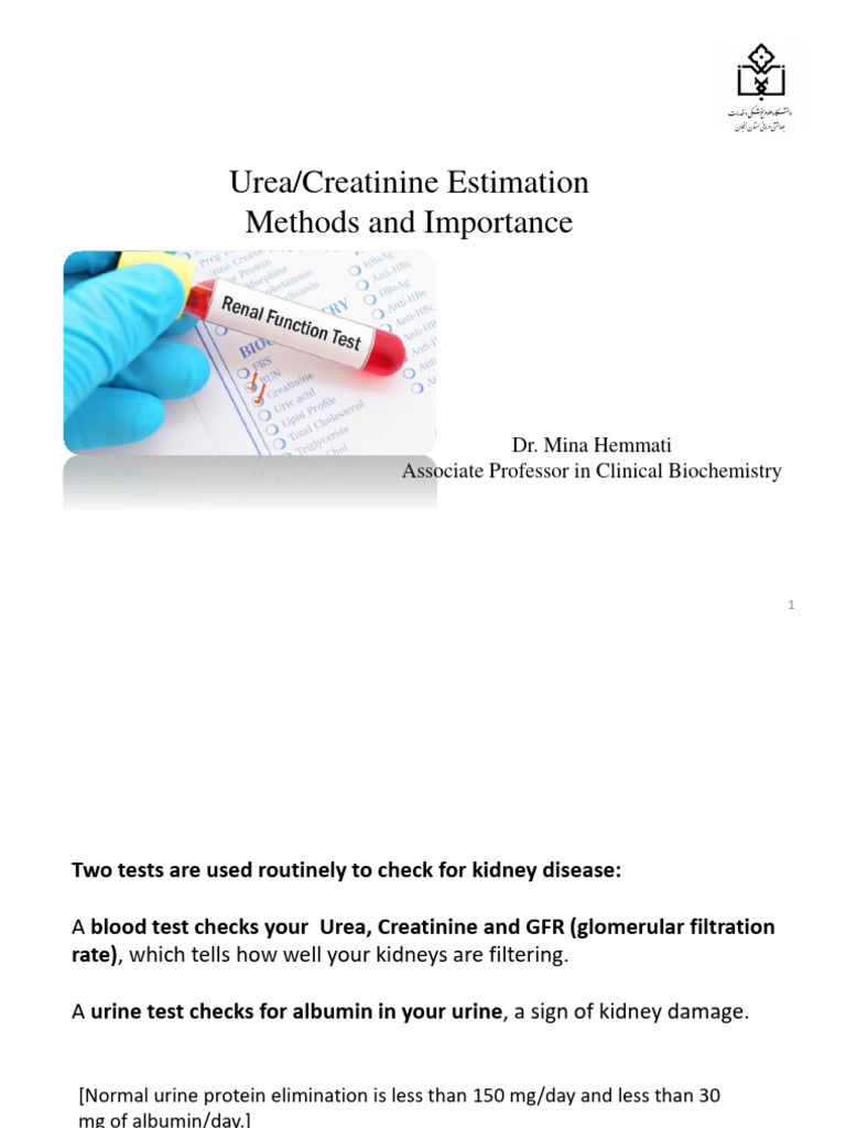 اندازه گیری urea Creatinine | PDF