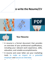 How To Write The ResumeCV