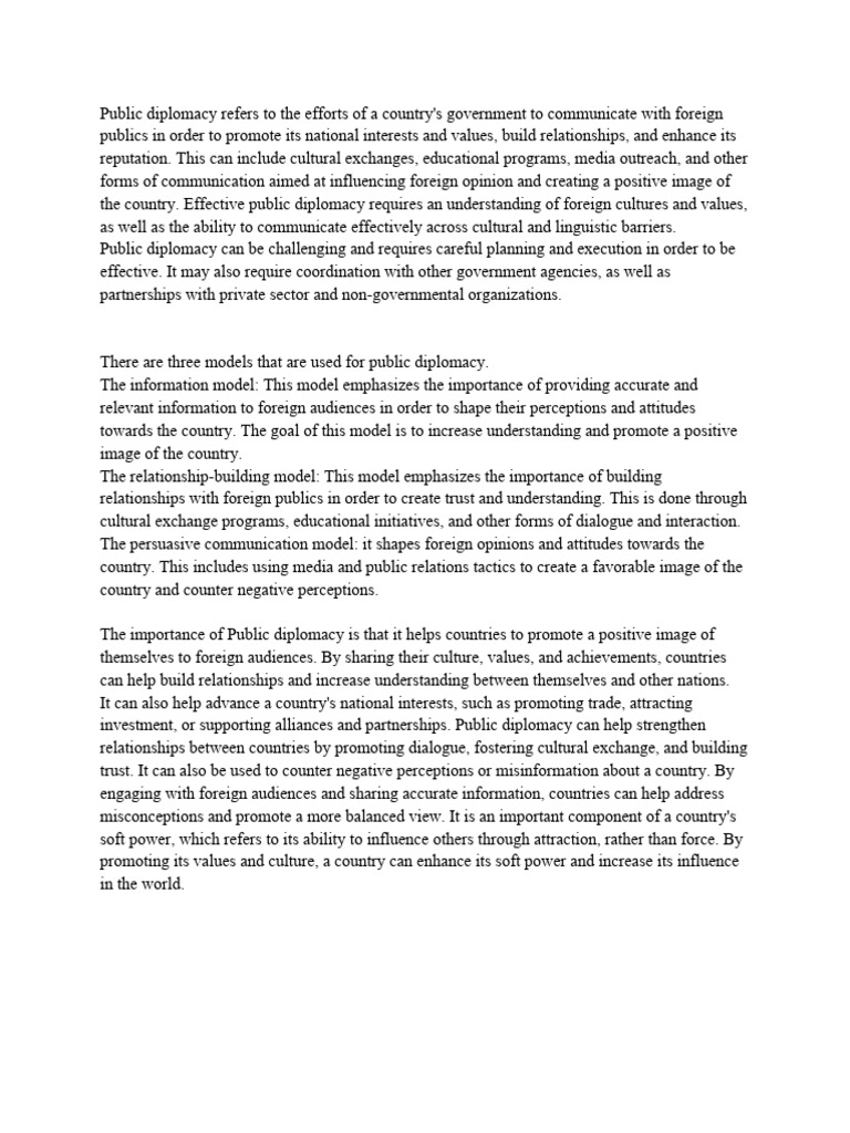 Public Diplomacy Presentation | PDF | Public Diplomacy | Telecommunications