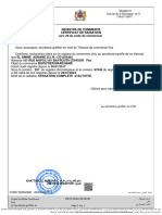Royaume Du Maroc: Certificat de Radiation (Art. 29 Du Code de Commerce)