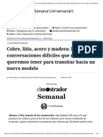 Cobre, Litio, Acero y Madera - Las Conversaciones Difíciles Que No Queremos Tener para Transitar Hacia Un Nuevo Modelo - El Mostrador