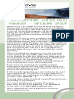 International Senior Sales Manager - Optinova Group