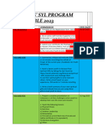 Syl Pastors' Program Timetable