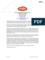 Noodles Company Franchise Disclosure Document FDD April 9 2010