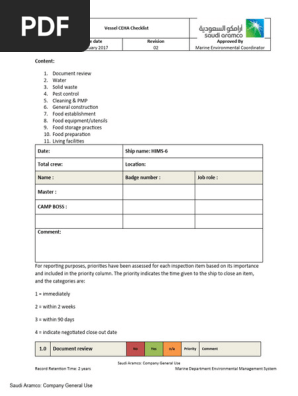 CEHA Checklist blank