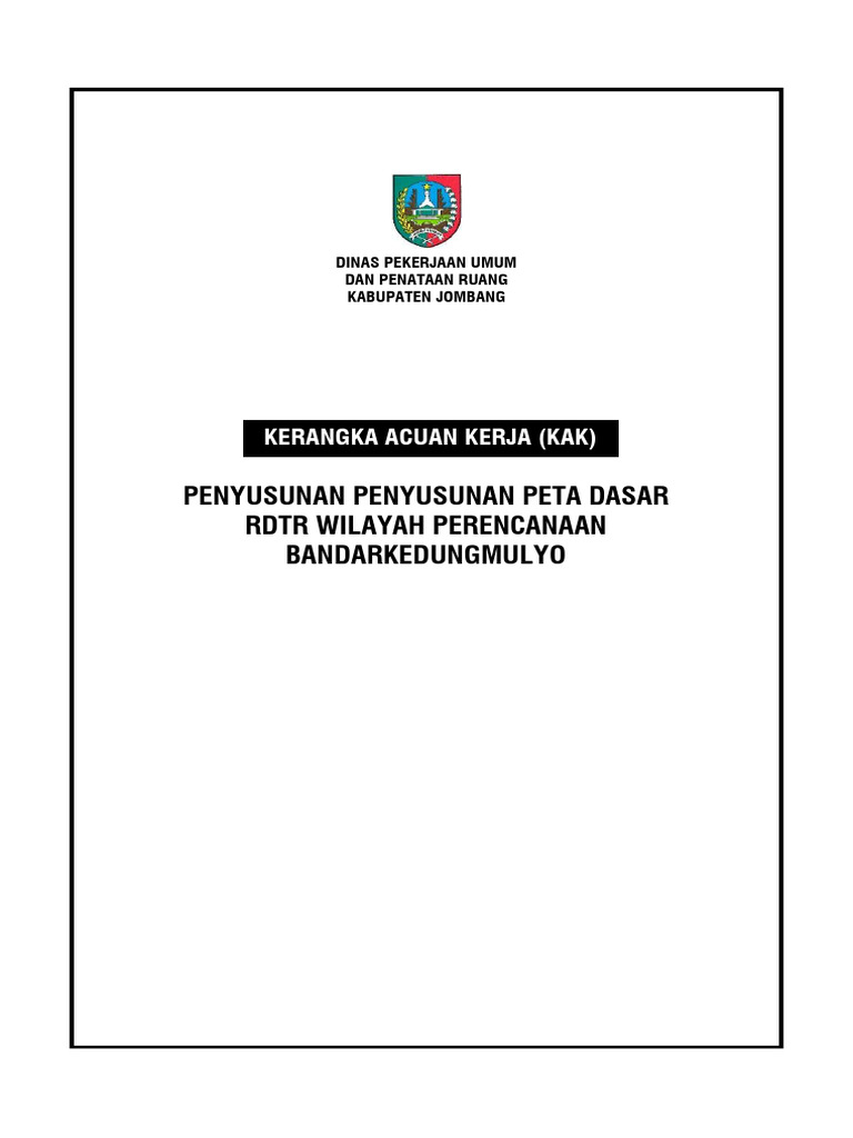 KAK Penyusunan Peta Dasar RDTR WP Bandarkedungmulyo v2 | PDF