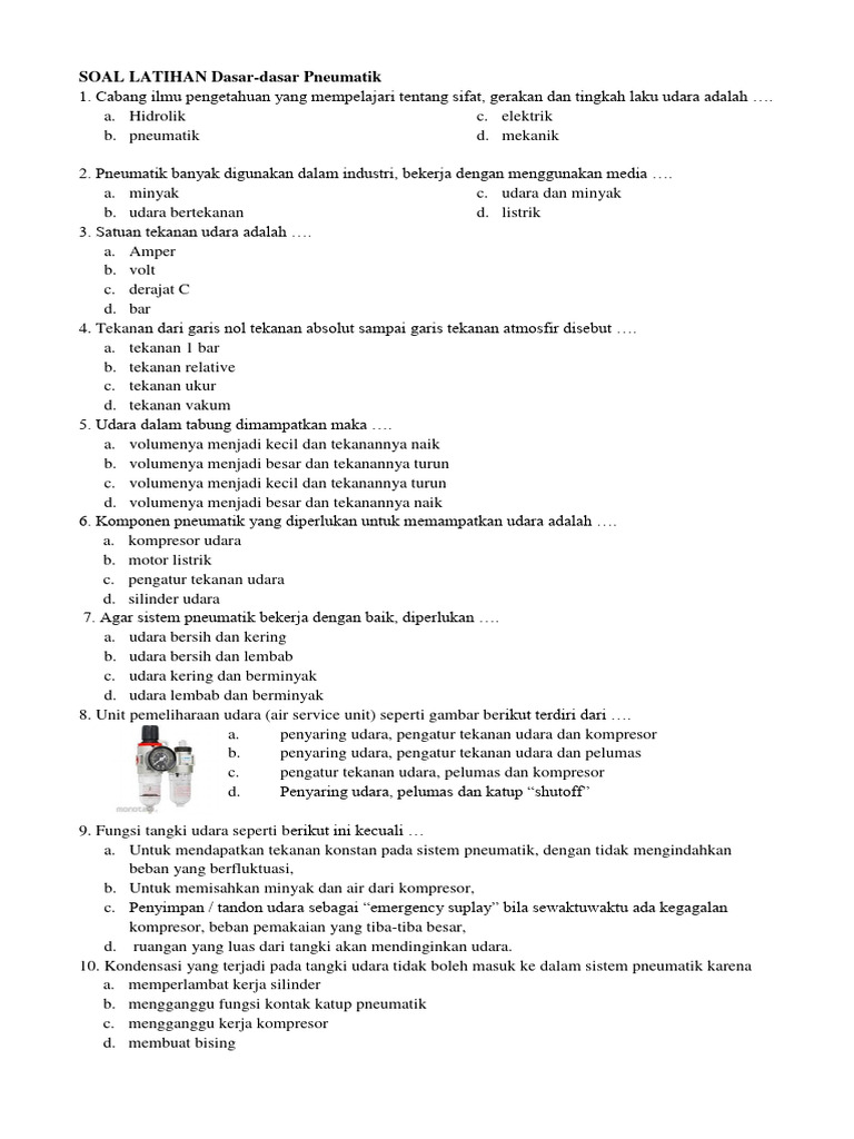 Soal Latihan Dasar Pneumatik Untuk Industri Pdf