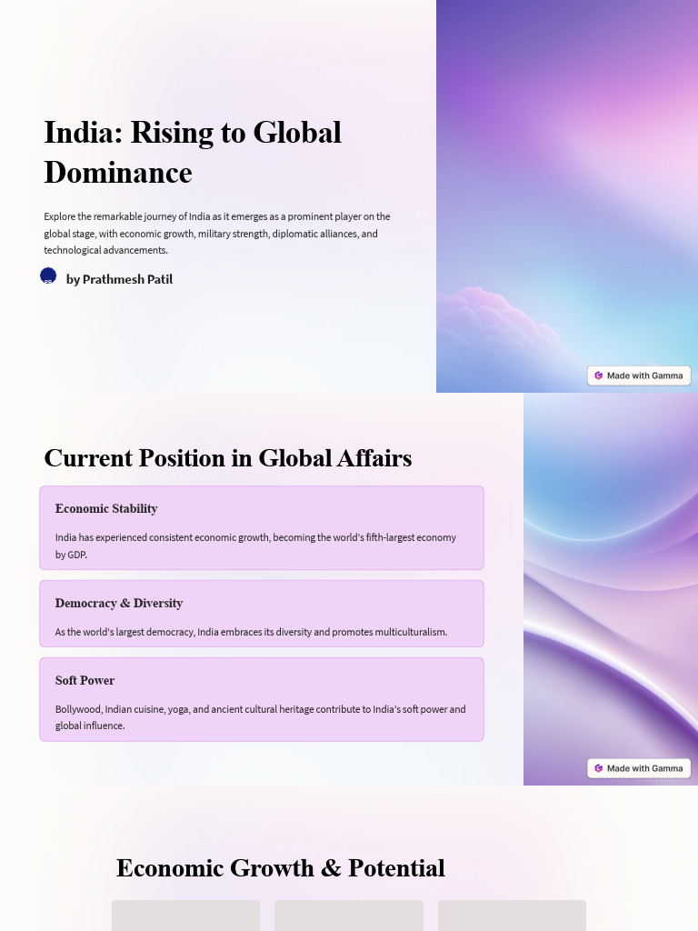 India Rising To Global Dominance | PDF | Economic Growth | Soft Power
