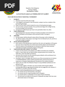 Basketball Ground Rules