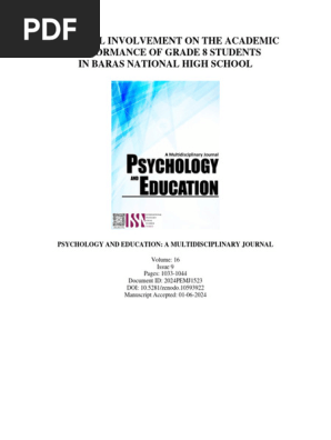 Parental Involvement on the Academic Performance of Grade 8 Students in Baras National High School