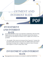 Investment and Interest Rate Rentals and Minimum Wages