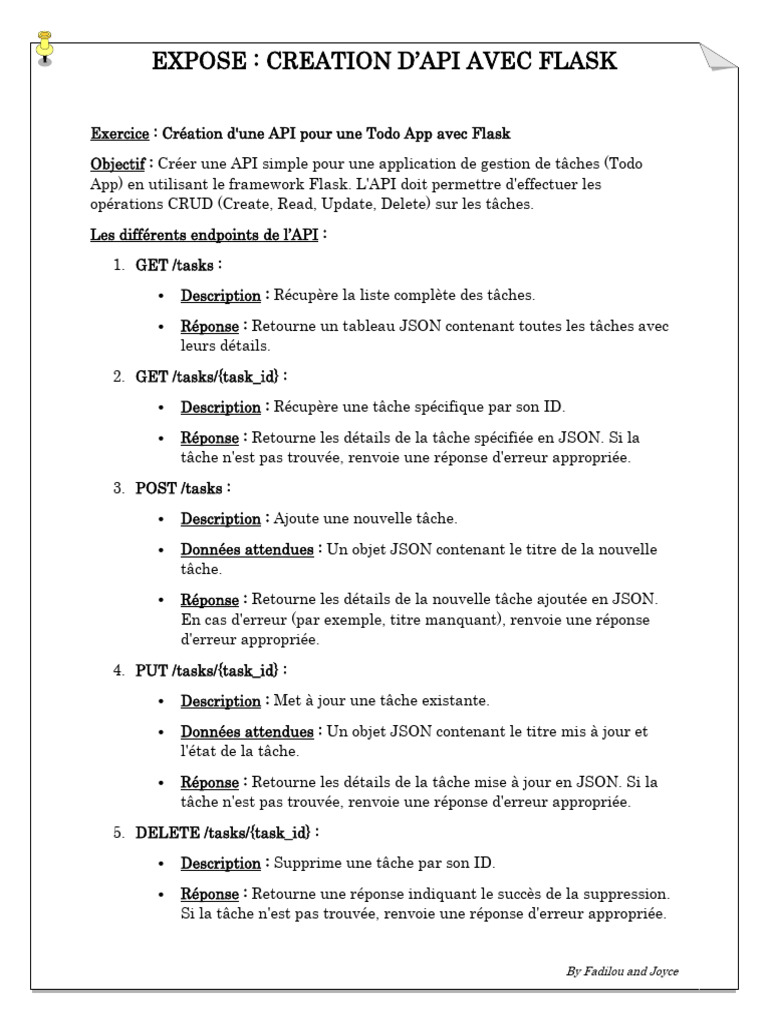 Création d'une API REST avec Flask | PDF