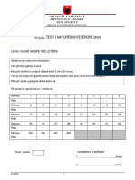 Gjuhe Shqipe Dhe Letersi - Model Testi - MSH 2024