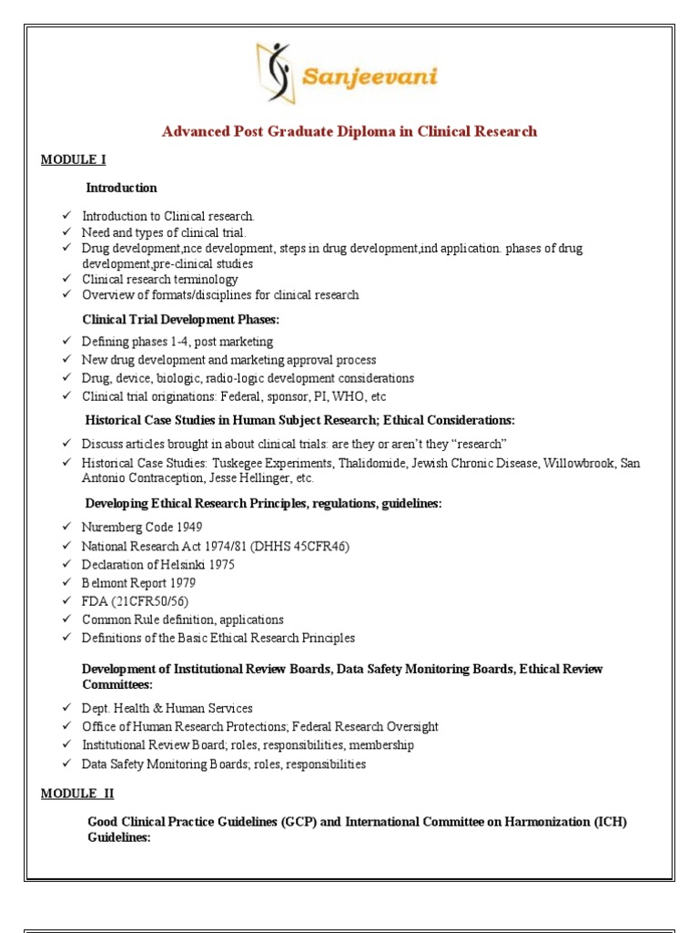 Clinical Syllabus Drug Development Clinical Trial