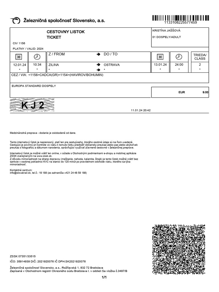 ZSSK Itd 20240111204327 | PDF