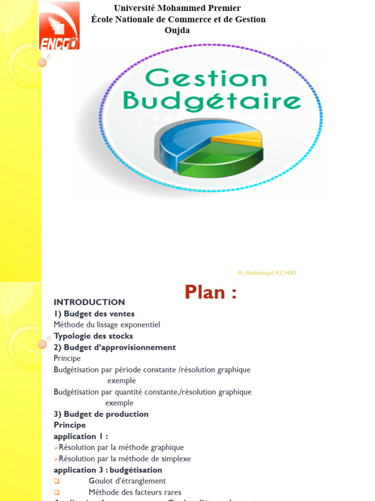 Cours Gestion Budgétaire MR Kchiri | PDF