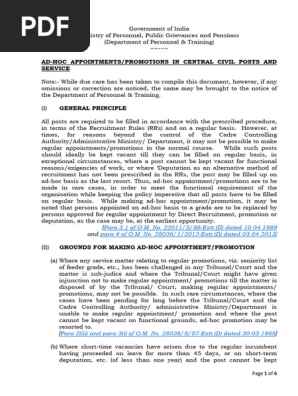 Information document-ad hoc appointment