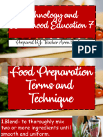 Food Preparation Terms and Technique