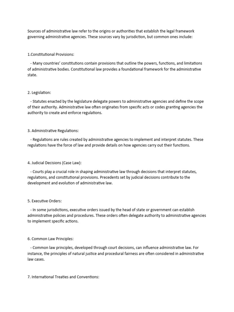 Sources of Administrative Law Explained | PDF | Administrative Law ...
