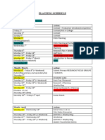 Planning Schedule