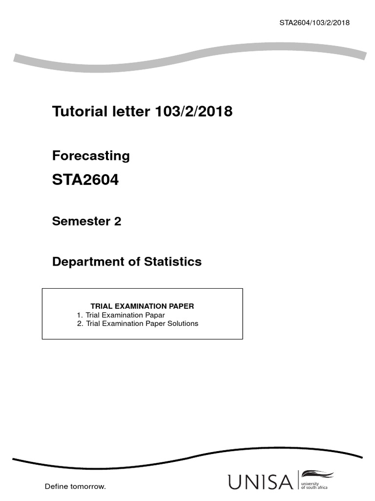 Sta2604 2018 tl 103 2 b pdf forecasting time series