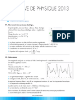 Épreuve de Physique 2013: Durée 1h00