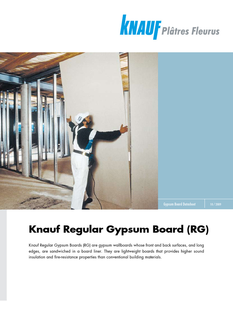 Knauf Regular Gypsum Board Datasheet | PDF | Drywall | Building Technology