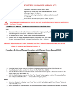 Rescue Instructions For Machine Roomless Lifts