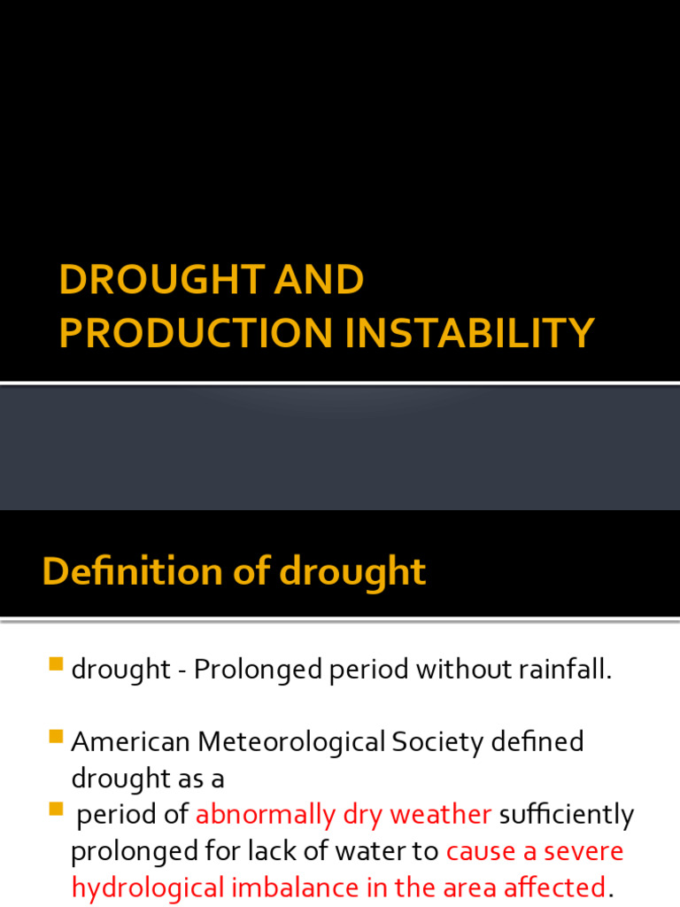 Drought +production Instability | PDF | Drought | Agriculture