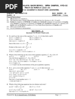 Maths Class X Chapter 04 Quadratic Equations Practice Paper 04 Answers