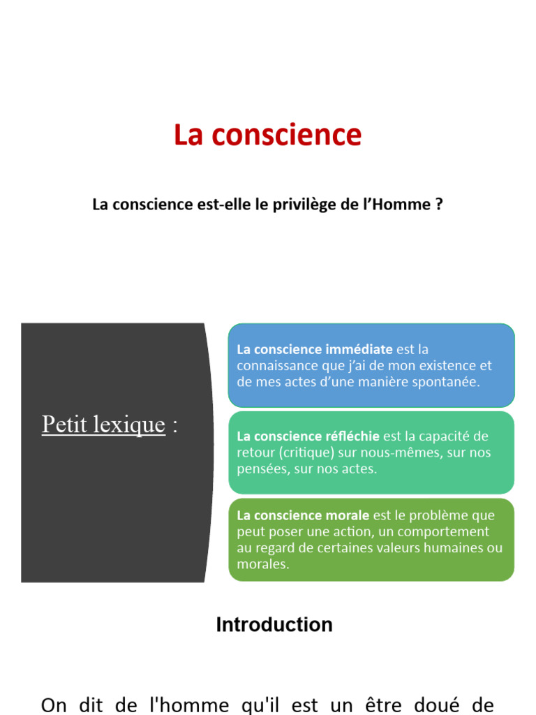La Conscience 1 | PDF | Conscience | Conscience