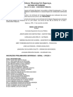 2909 - EDITAL COMPLEMENTAR N.º 03-2023 - CONCURSO PÚBLICO - Resultado Preliminar de Inscrições Deferidas e Indeferidas