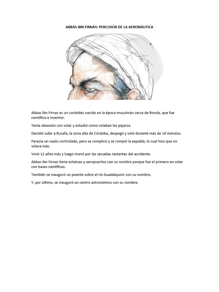 Abbas Ibn Firnas: Pionero del Vuelo | PDF | Historia | Libros para ...