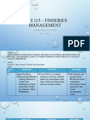 Fish 113 Fisheries Management