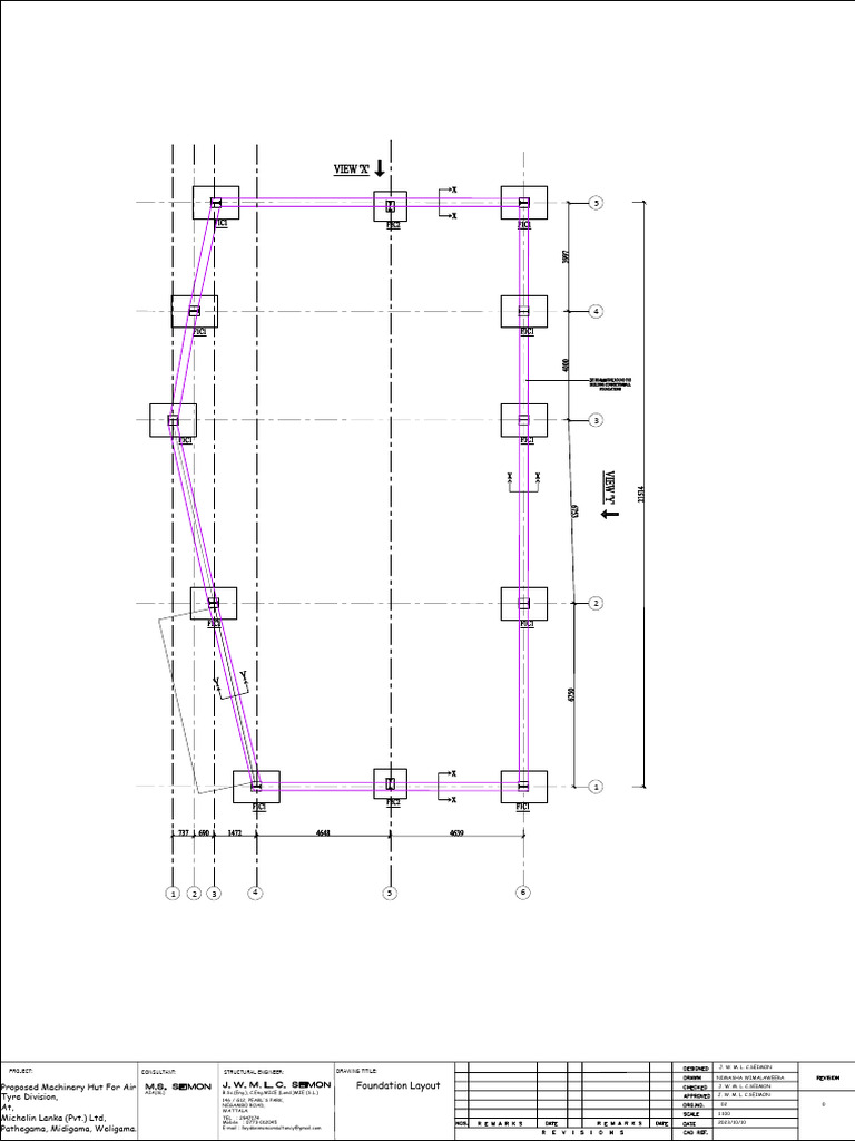 Foundation Layout for Machinery Hut | PDF