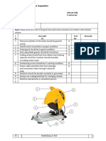 Checklist For Equipment Inspection Bench Cutting Machine (AD-Internal)
