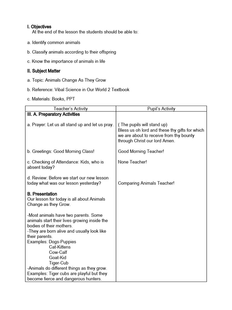 Detailed Lesson Plan in Science 2 | PDF | Duck