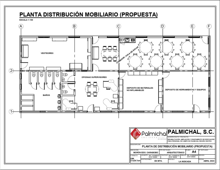 Diseño de Oficinas y Comedor Palmichal | PDF