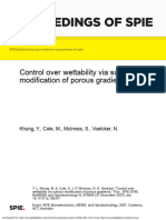 Control Over Wettability Via Surface Modification of Porous Gradients