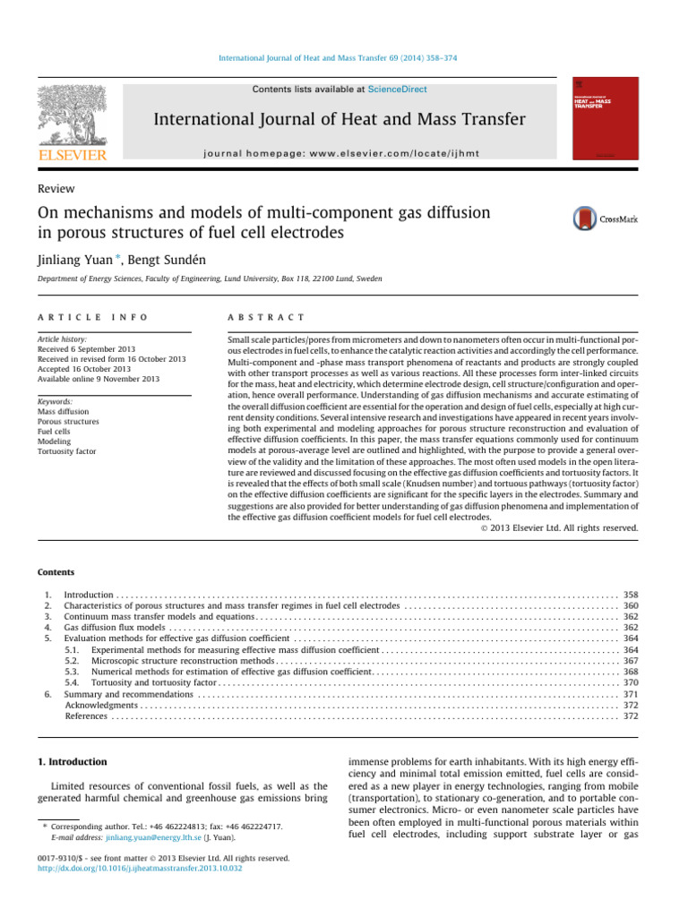 On Mechanisms and Models of Multi-Component Gas Diffusion in Porous ...