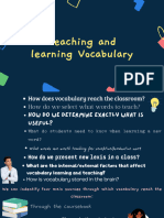 Learning and Teaching Vocabulary