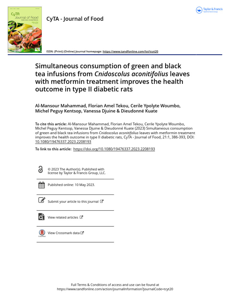 Green and Black Tea | PDF | Science & Mathematics