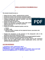 LECTURE 06 Lymphoid System and Location of The Immune Cells