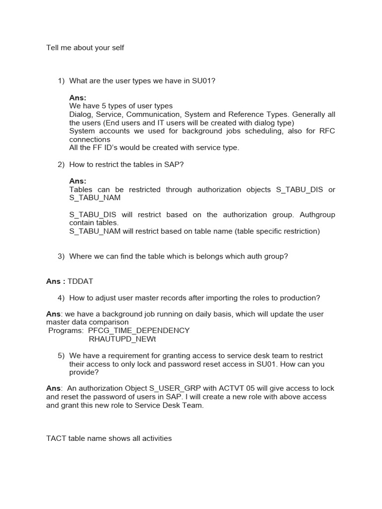 New sap security and grc interview questions pdf