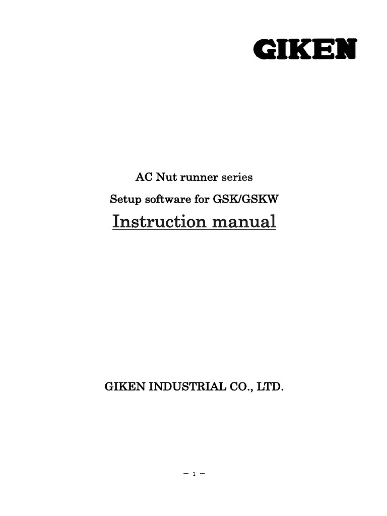 GSK Setting Software Instrudtion Manual 3rd | PDF