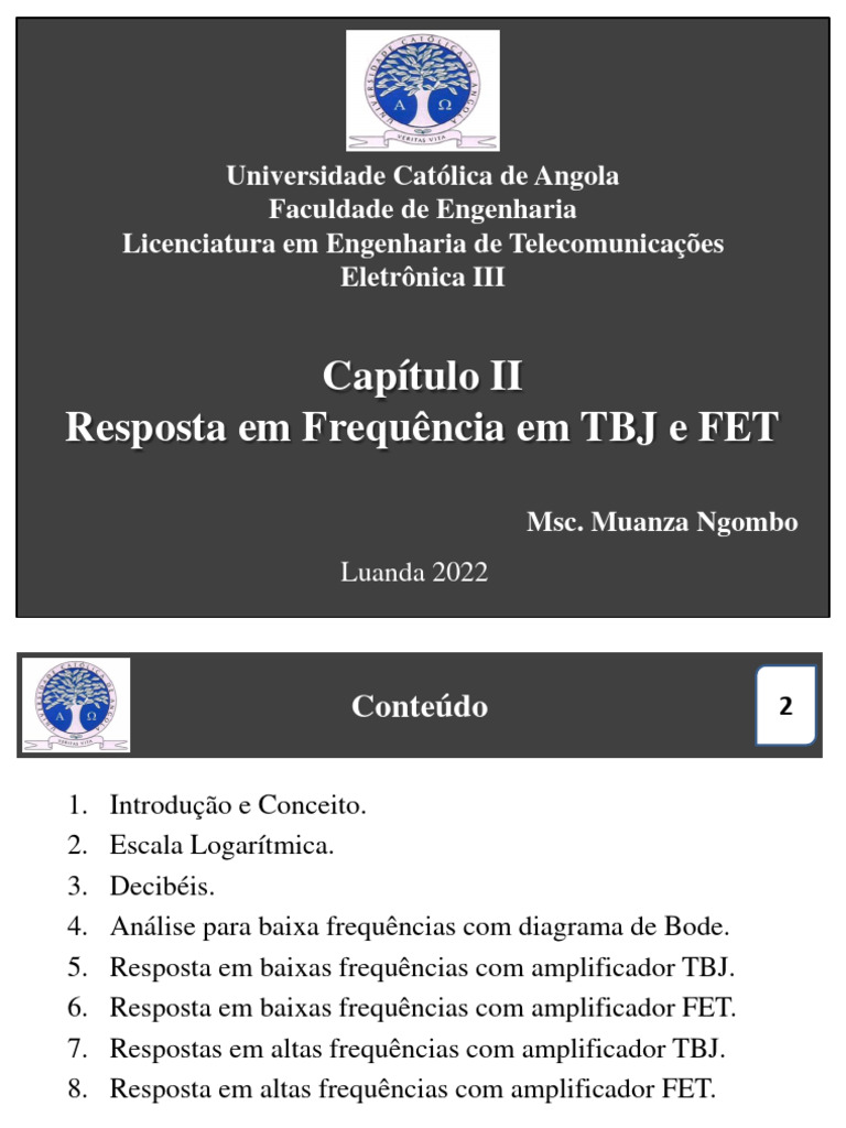 Análise de Resposta em Frequência em TBJ e FET | PDF | Decibel | Rede ...
