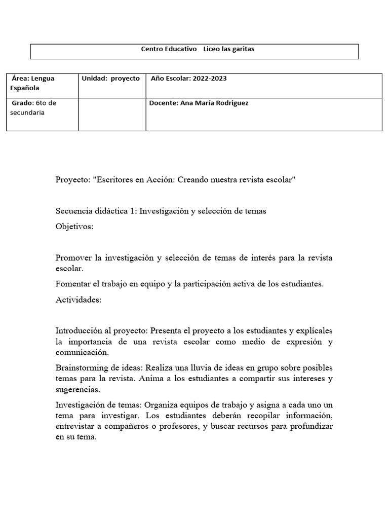 Centro educativo liceo las garitas pdf