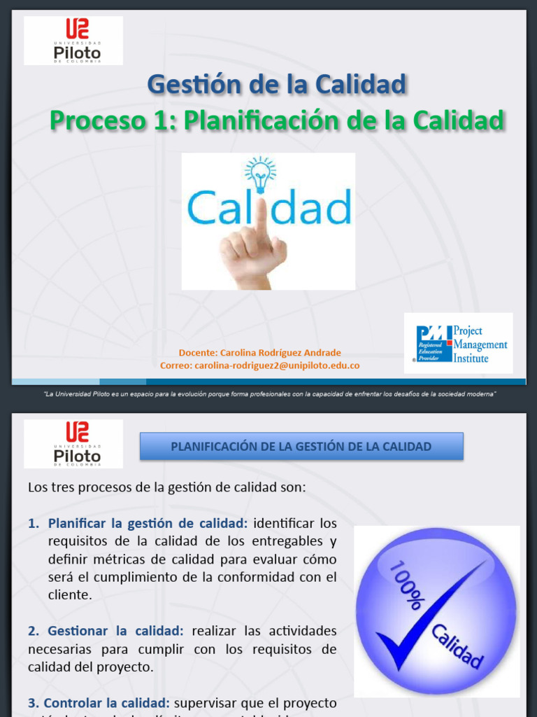 Planificación de la Calidad en Proyectos | PDF | Calidad (comercial ...